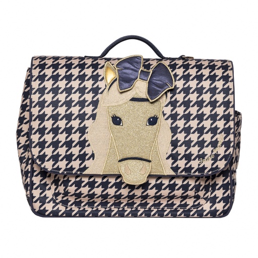 Jeune Premier boekentas Midi Houndstooth Horse 