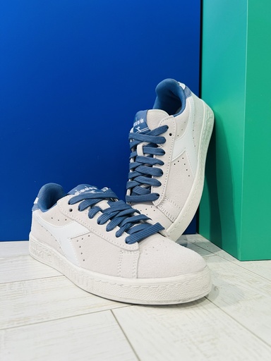 Sneaker game laag wit/blauw